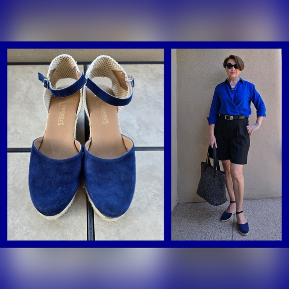 Paseart Shoes - Paseart Blue Suede Espadrilles, Size 38